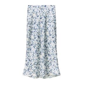 Zara Blue and White Floral Maxi Skirt